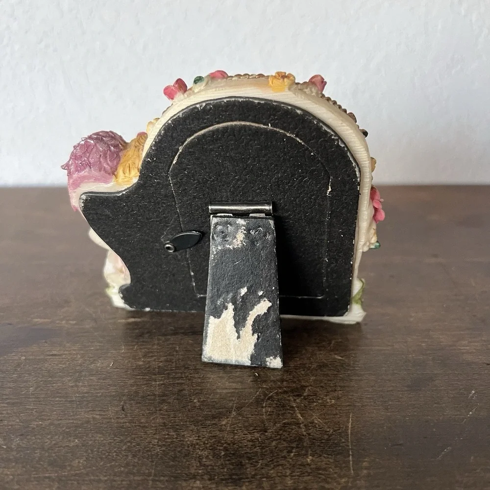 Vintage‎ Angel Fairy Ceramic Photo Picture Frame Miniature